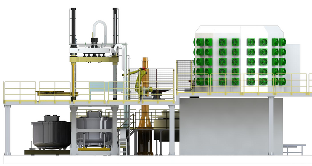 Unidad de fundici&oacute;n a presi&oacute;n de baja presi&oacute;n