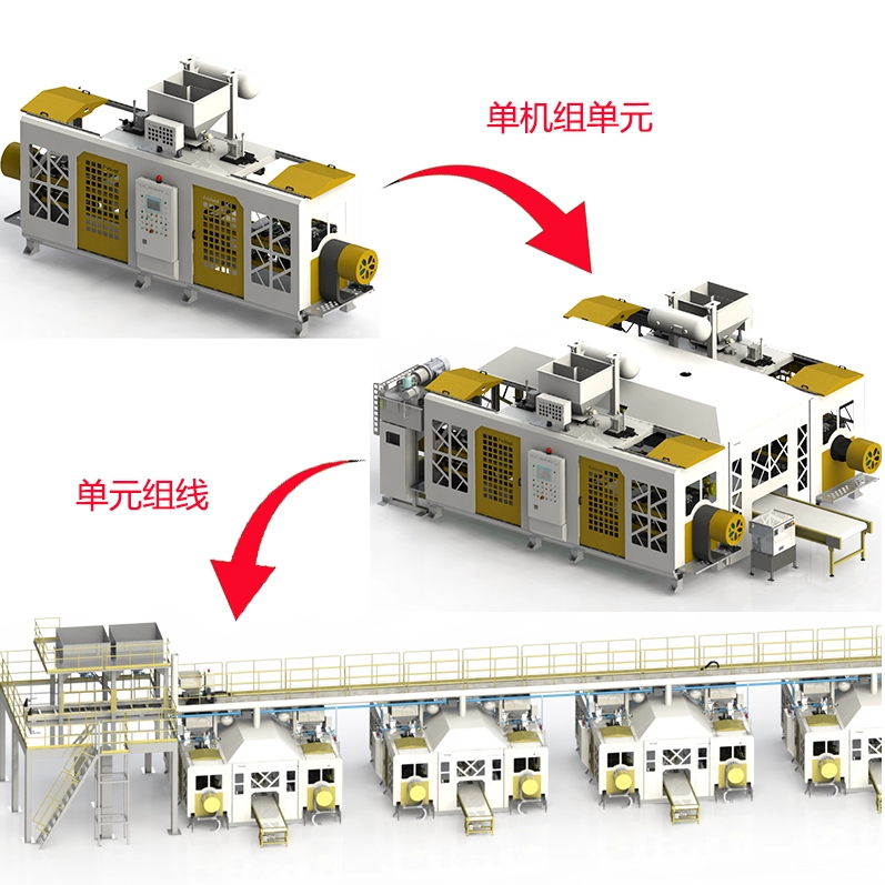 Línea de producción de tiradores de núcleo de caja caliente de tipo vertical